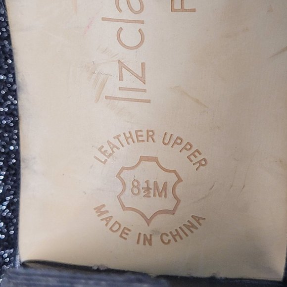 Liz Claiborne Flex Aldin Black Leather High Heeled Slide Sandals size 8.5 - Picture 6 of 7